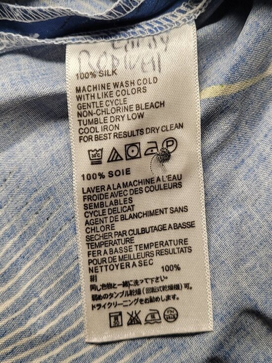 Tommy Bahama Silk Button Up Blue Palm Leaf Print Camp Shirt Mens Size Large - Picture 8 of 11